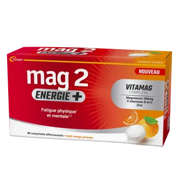 Mag 2 &eacute;nergie+ Cooper - boite de 30 comprim&eacute;s effervescents