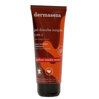 Dermasens gel douche surgras 3 en 1 tendre mono&iuml; Marque verte - tube de 200 ml
