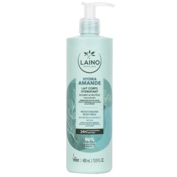 Lait corps hydratant amande Laino - flacon-pompe de 400ml