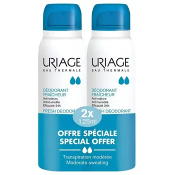 D&eacute;odorant fra&icirc;cheur offre sp&eacute;ciale Uriage - lot de 2 sprays de 125ml