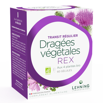 Drag&eacute;es v&eacute;g&eacute;tales REX bio Lehning - boite de 60 g&eacute;lules
