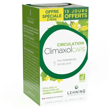 Climaxolcaps circulation bio Lehning - offre sp&eacute;ciale 2 mois 120 g&eacute;lules 