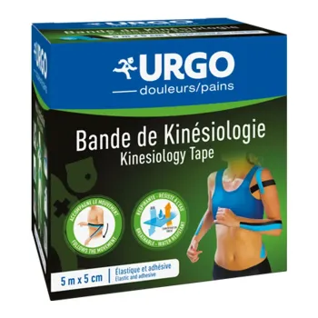 Bande de kin&eacute;siologie bleu Urgo - bande de 5mx5cm