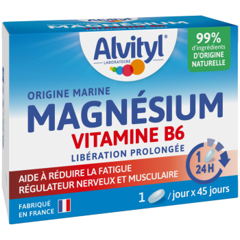 Magn&eacute;sium Vitamine B6 Alvityl - boite de 45 comprim&eacute;s