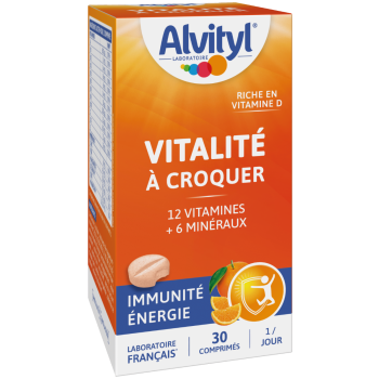 Vitalit&eacute; &agrave; croquer go&ucirc;t orange Alvityl - boite de 30 comprim&eacute;s