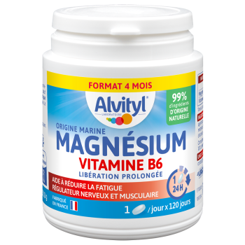 Magn&eacute;sium Vitamine B6 Alvityl - pot de 120 comprim&eacute;s