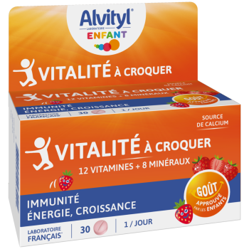 Alvityl vitalit&eacute; &agrave; croquer go&ucirc;t fraise - boite de 30 comprim&eacute;s