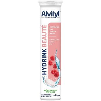 Hydrink beaut&eacute; ar&ocirc;me framboise Alvityl - tube de 20 comprim&eacute;s effervescents