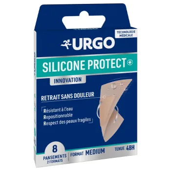 Silicone Protect+ innovation pansements format m&eacute;dium Urgo - boite de 8 pansements