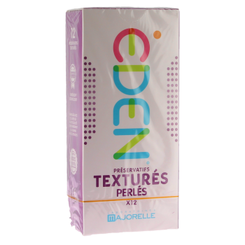 Eden pr&eacute;servatifs textur&eacute;s perl&eacute;s Majorelle - boite de 12 pr&eacute;servatifs