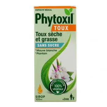Phytoxil sirop toux s&egrave;che et grasse sans sucre - flacon de 100ml