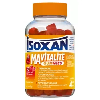 Isoxan Ma Vitalit&eacute; gummies d&egrave;s 4 ans go&ucirc;t fruits rouges - pot de 30 gommes