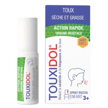 Touxidol spray toux s&egrave;che et grasse go&ucirc;t miel d&egrave;s 3 ans PediAct - spray de 20ml