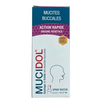 Mucidol spray mucites buccales go&ucirc;t miel PediAct - spray de 20ml