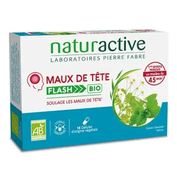 Maux de t&ecirc;te Flash bio Naturactive - bo&icirc;te de 14 g&eacute;lules 