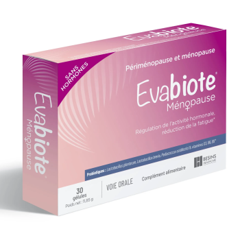 Evabiote m&eacute;nopause sans hormones Besins Healthcare - boite de 30 g&eacute;lules