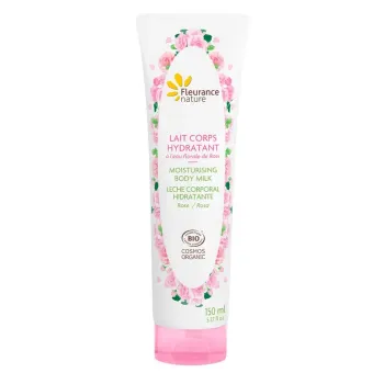 Lait corps hydratant &agrave; l'eau florale de rose bio Fleurance nature - tube de 150ml