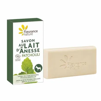Savon au lait d'&acirc;nesse patchouli bio Fleurance nature - pain de 100g
