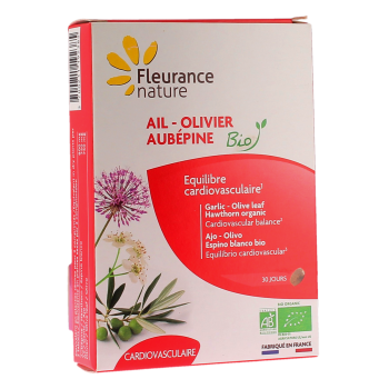 Ail olivier aub&eacute;pine bio Fleurance nature - bo&icirc;te de 60 comprim&eacute;s 