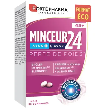 Minceur 24 Perte de poids 45+ Fort&eacute; Pharma - boite de 56 comprim&eacute;s