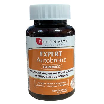 Expert Autobronz gummies go&ucirc;t framboise Fort&eacute; Pharma - pot de 60 gommes