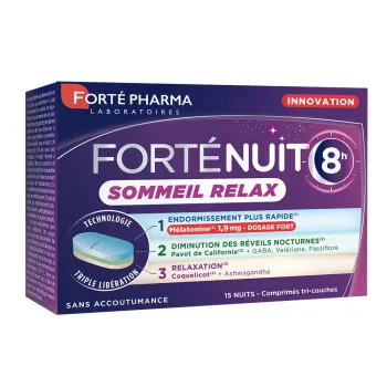 Fort&eacute;Nuit 8h sommeil relax Fort&eacute;Pharma - bo&icirc;te de 15 comprim&eacute;s