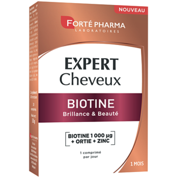 Expert cheveux biotine Fort&eacute; Pharma - boite de 30 comprim&eacute;s 