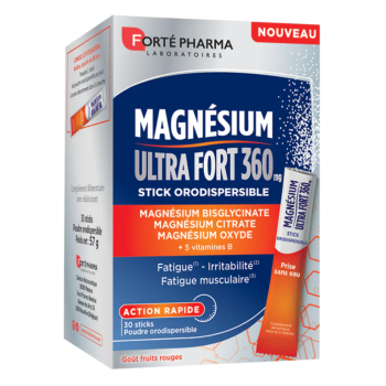 Magn&eacute;sium ultra fort 360mg Fort&eacute; Pharma - boite de 30 sticks 