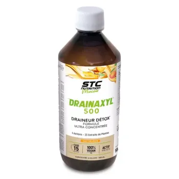 Drainaxyl 500 go&ucirc;t th&eacute; p&ecirc;che STC Nutrition - flacon de 500ml