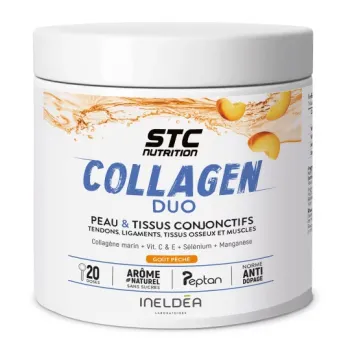 Collagen duo go&ucirc;t p&ecirc;che STC Nutrition - pot de 230g