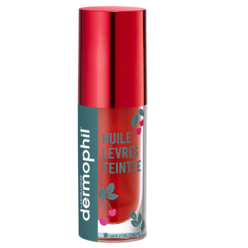 Huile l&egrave;vres teint&eacute;e rouge Dermophil indien - flacon de 5ml  