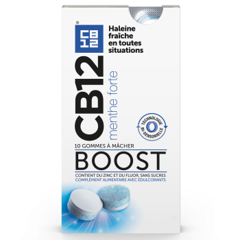 CB12 boost contre la mauvaise haleine - bo&icirc;te de 10 gommes &agrave; macher