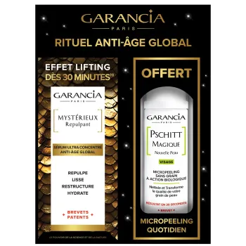 Rituel anti-&acirc;ge global Myst&eacute;rieux Repulpant + Pschitt magique visage offert Garancia - 2 flacons-pompe de 30ml