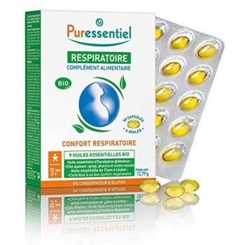Capsules bronches aux huiles essentielles bio Puressentiel - bo&icirc;te de 30 capsules