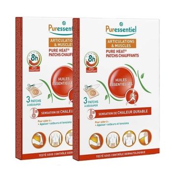 Patch chauffant articulations et muscles Puressentiel - lot de 2 boites de 3 patchs (offre sp&eacute;ciale -50% sur la 2&egrave;me boite)