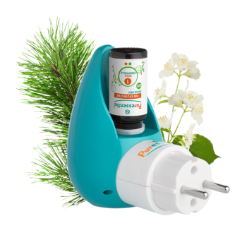 Anti-pique diffuseur ultrasonique prise clip & diffuse Puressentiel - boite d'un diffuseur + r&eacute;pulsif pour diffusion offert