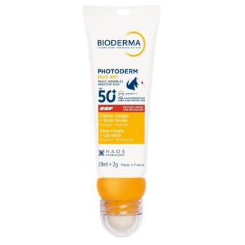 Photoderm duo ski Cr&egrave;me solaire visage et stick &agrave; l&egrave;vres Bioderma - stick de 20ml + 2g