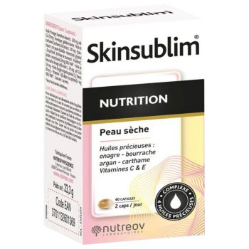 Skinsublim Nutrition peau s&egrave;che Nutreov - pot de 40 capsules