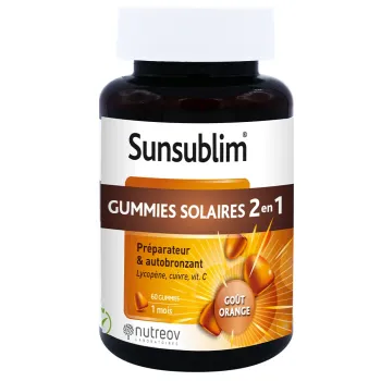 Sunsublim gummies solaires 2 en 1 Nutreov - bo&icirc;te de 60 gummies