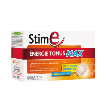 Stim E &eacute;nergie tonus Max Nutreov - bo&icirc;te de 30 comprim&eacute;s effervescents