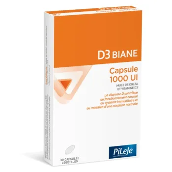 D3 Biane capsule 1000 UI PiLeJe - bo&icirc;te de 30 capsules