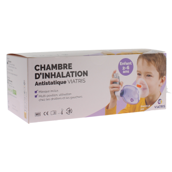 Chambre d'inhalation antistatique enfant  2 &agrave; 6 ans Viatris - boite d'une chambre d'inhalation