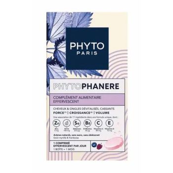 Phytophan&egrave;re Force, croissance, volume Cheveux et ongles Phyto - boite de 30 comprim&eacute;s effervescents