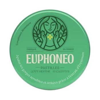 Euphoneo pastilles gorge go&ucirc;t menthe et eucalyptus Mayoly Spindler - boite de 50 pastilles
