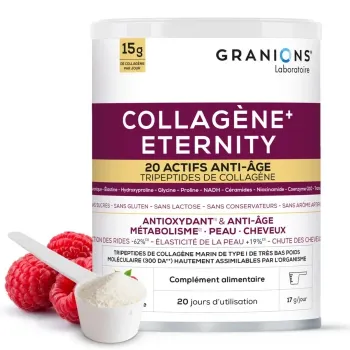 Collag&egrave;ne+ Eternity anti-&acirc;ge go&ucirc;t framboise Granions - Pot de 343g