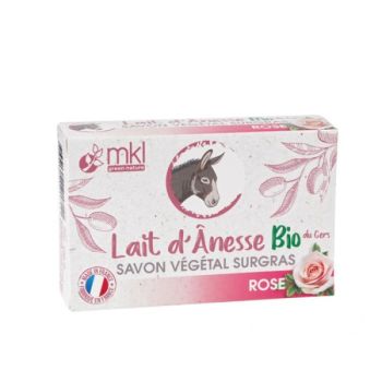 Savon au lait d'annesse bio &agrave; la rose MKL Green Nature - pain de 100g