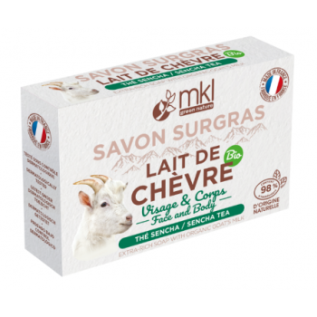Savon surgras au lait de ch&egrave;vre bio th&eacute; sencha MKL Green Nature - pain de 100g