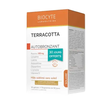 Terracotta autobronzant Biocyte - bo&icirc;te de 90 g&eacute;lules dont 30 offertes