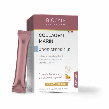 Collagen marin orodispersible Biocyte - bo&icirc;te de 20 sticks 