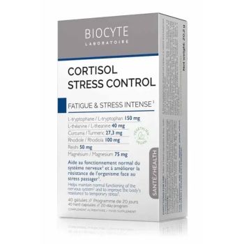 Cortisol Stress Control fatigue et stress intense Biocyte - boite de 40 g&eacute;lules
